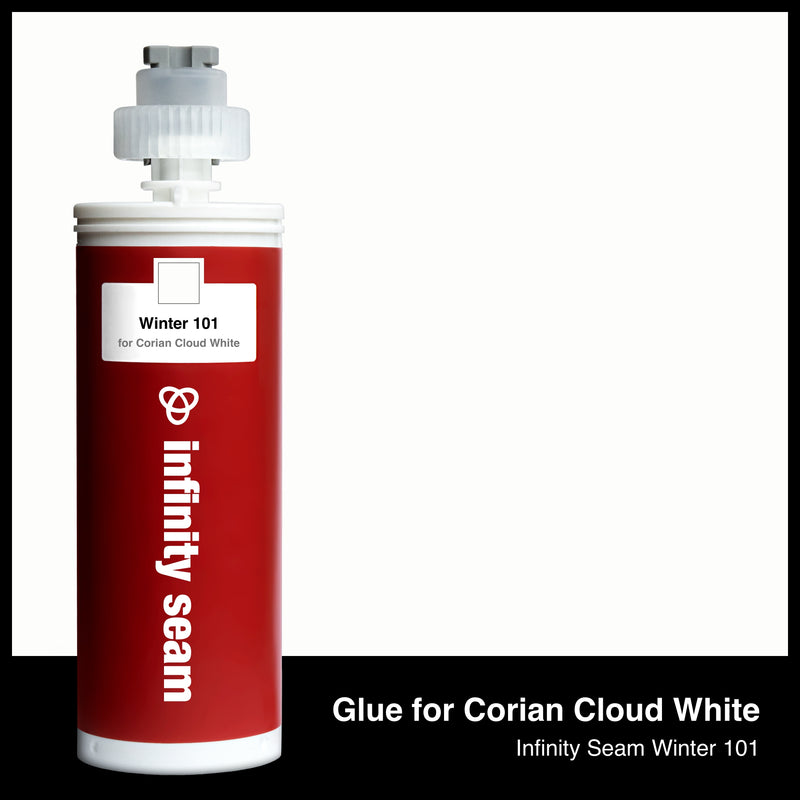Glue color for Corian Cloud White quartz with glue cartridge