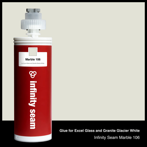 Glue color for Excel Glass and Granite Glacier White quartz with glue cartridge