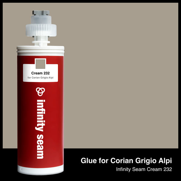 Glue color for Corian Grigio Alpi quartz with glue cartridge