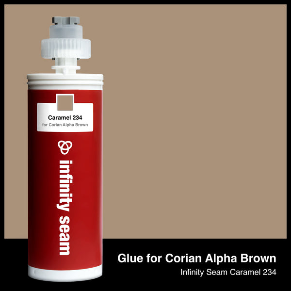 Glue color for Corian Alpha Brown quartz with glue cartridge