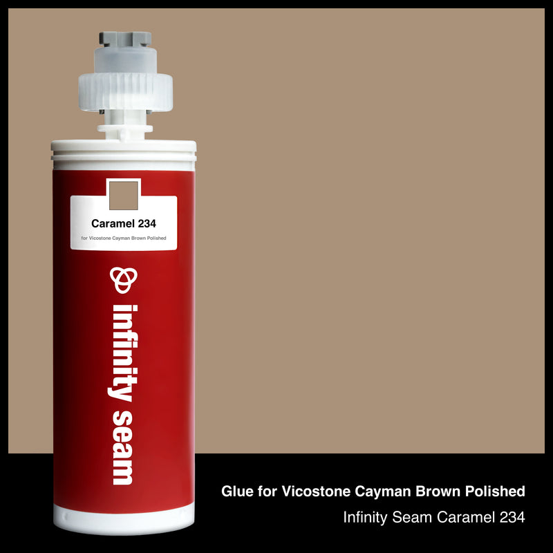Glue color for Vicostone Cayman Brown Polished quartz with glue cartridge