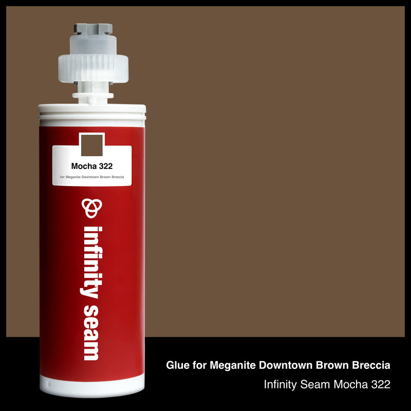 Glue color for Meganite Downtown Brown Breccia solid surface with glue cartridge