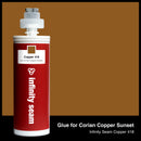 Glue color for Corian Copper Sunset quartz with glue cartridge
