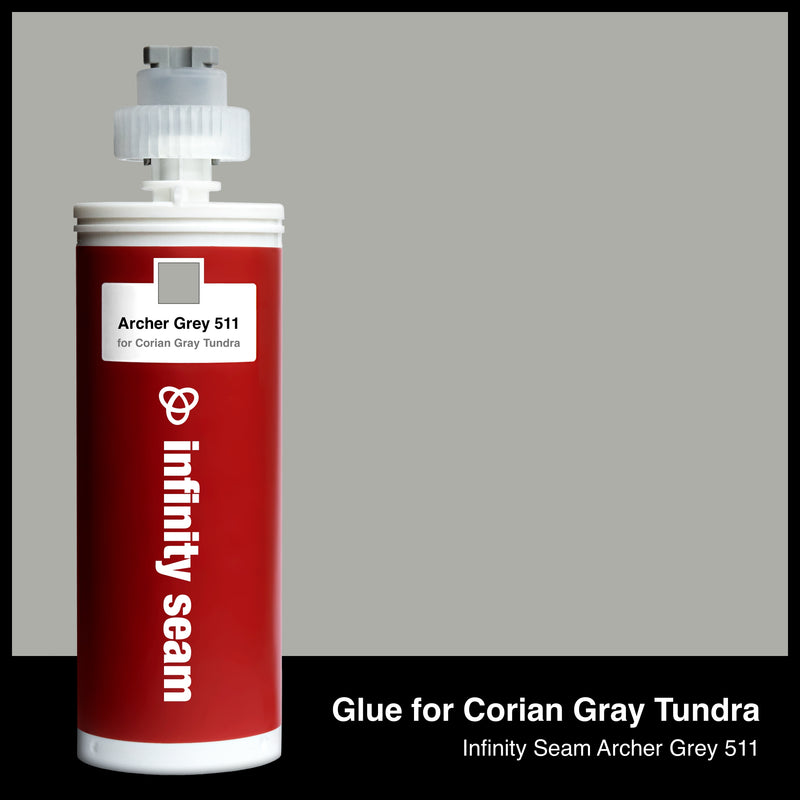 Glue color for Corian Gray Tundra quartz with glue cartridge