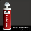 Glue color for Corian Abyss Black quartz with glue cartridge