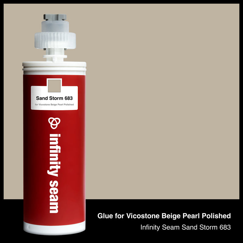 Glue color for Vicostone Beige Pearl Polished quartz with glue cartridge