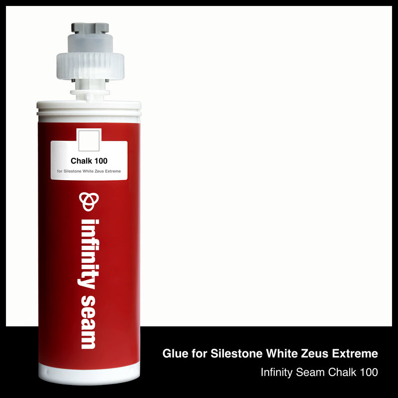 Glue color for Silestone White Zeus Extreme quartz with glue cartridge