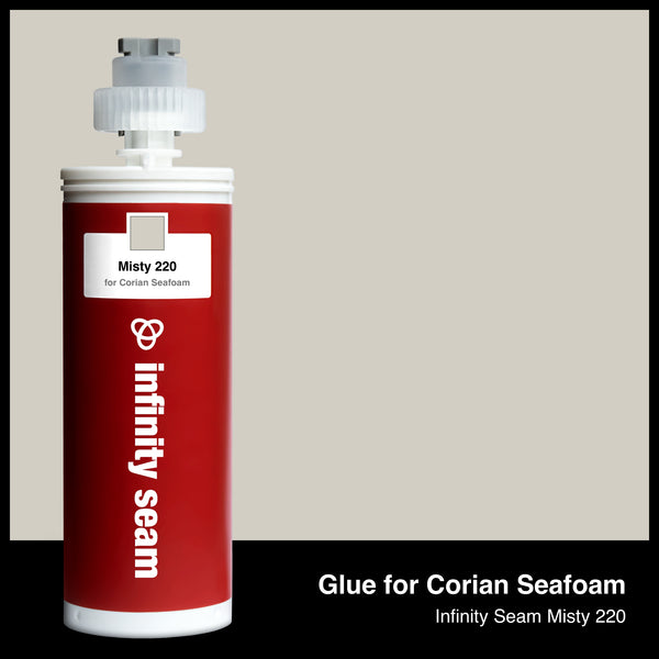 Glue color for Corian Seafoam solid surface with glue cartridge