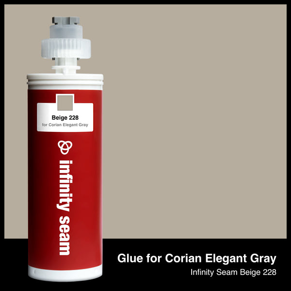 Glue color for Corian Elegant Gray solid surface with glue cartridge