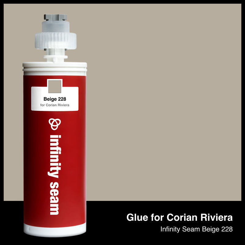 Glue color for Corian Riviera solid surface with glue cartridge