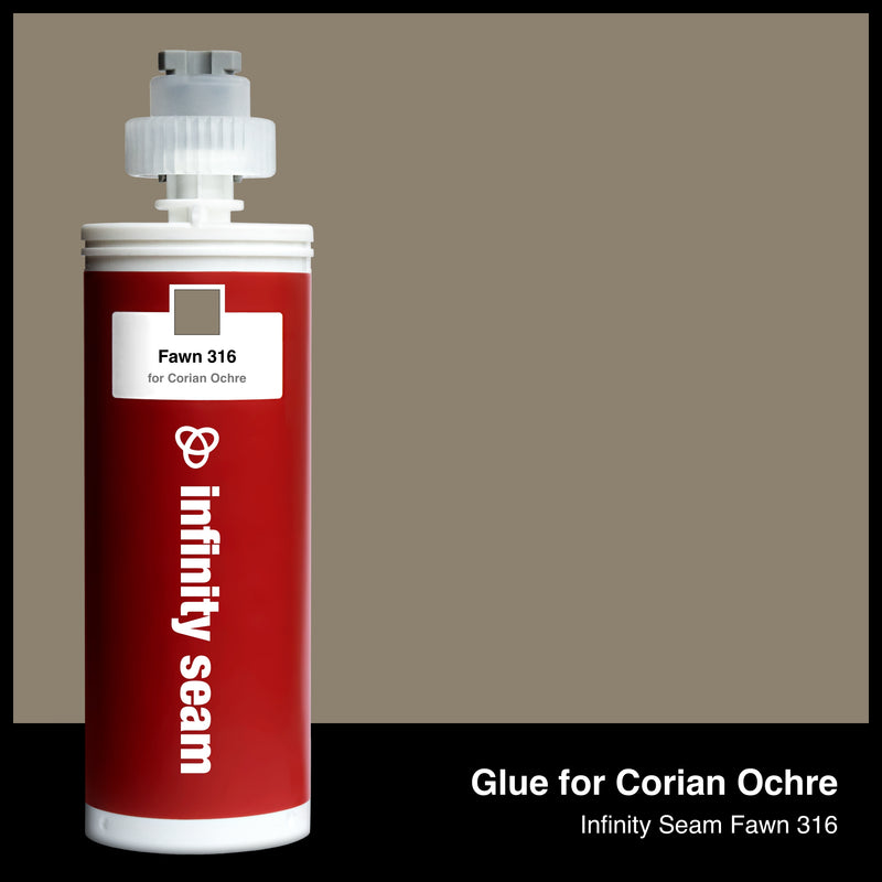Glue color for Corian Ochre solid surface with glue cartridge