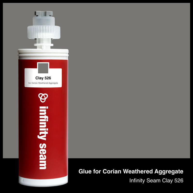 Glue color for Corian Weathered Aggregate quartz with glue cartridge