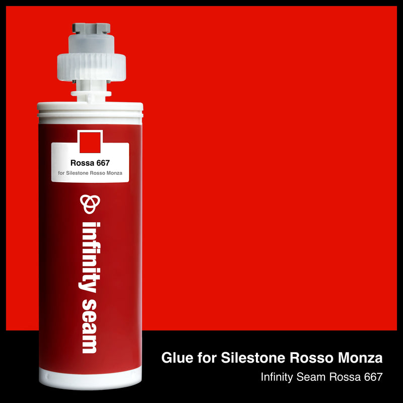Glue color for Silestone Rosso Monza quartz with glue cartridge