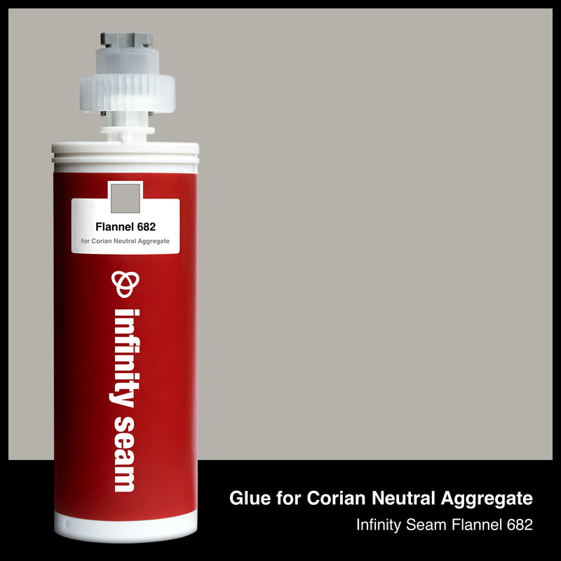 Glue color for Corian Neutral Aggregate solid surface with glue cartridge
