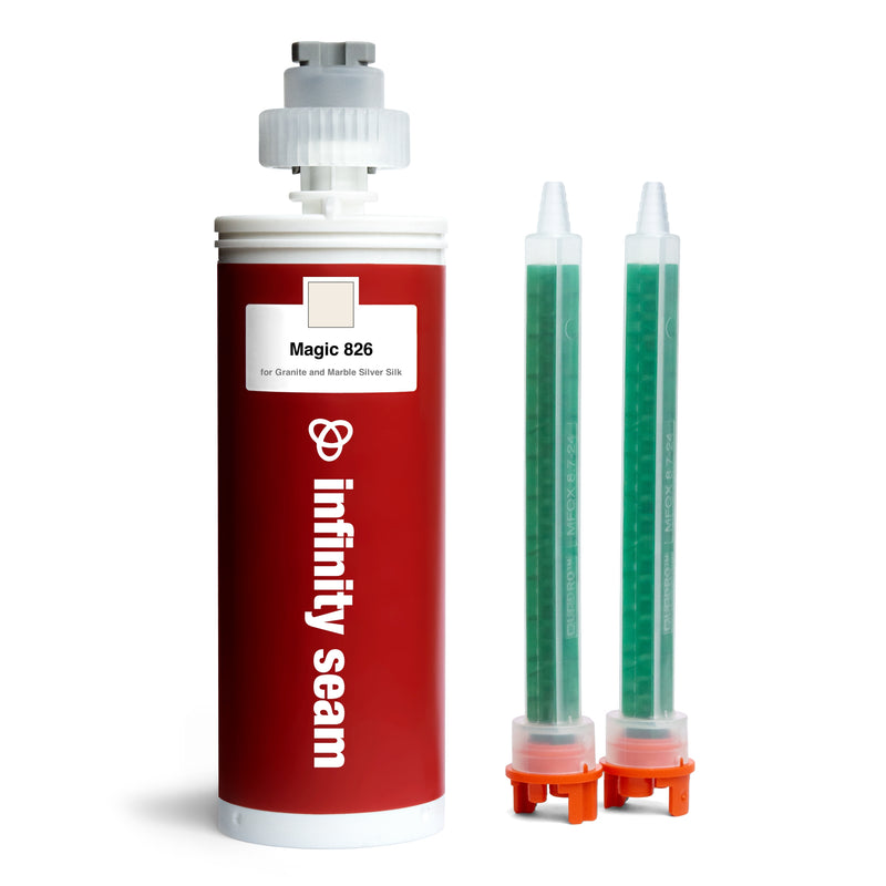 Glue for Granite and Marble Silver Silk in 250 ml cartridge with 2 mixer nozzles