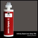 Infinity Seam Iron Grey 794 cartridge and glue color