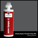 Infinity Seam Thunder Grey 853 cartridge and glue color