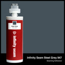 Infinity Seam Steel Grey 947 cartridge and glue color